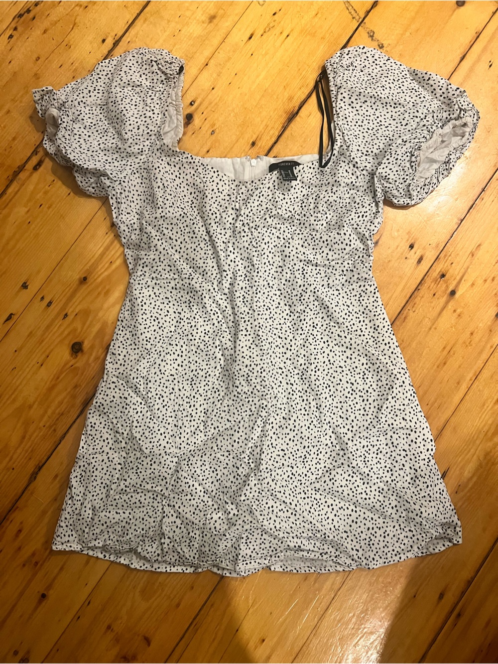 White Polka Dot Short Dress